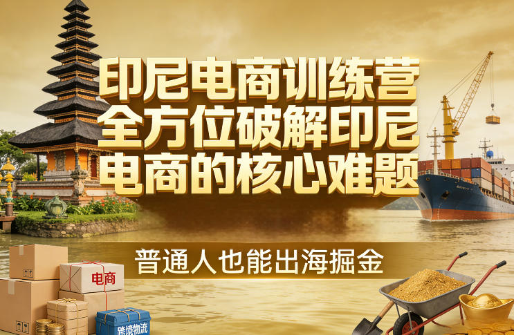 印尼电商训练营，全方位破解印尼电商的核心难题，普通人也能出海掘金-米创网