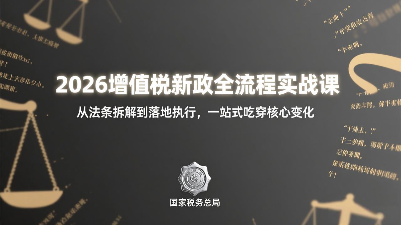 2026增值税新政全流程实战课：从法条拆解到落地执行，一站式吃透核心变化-米创网