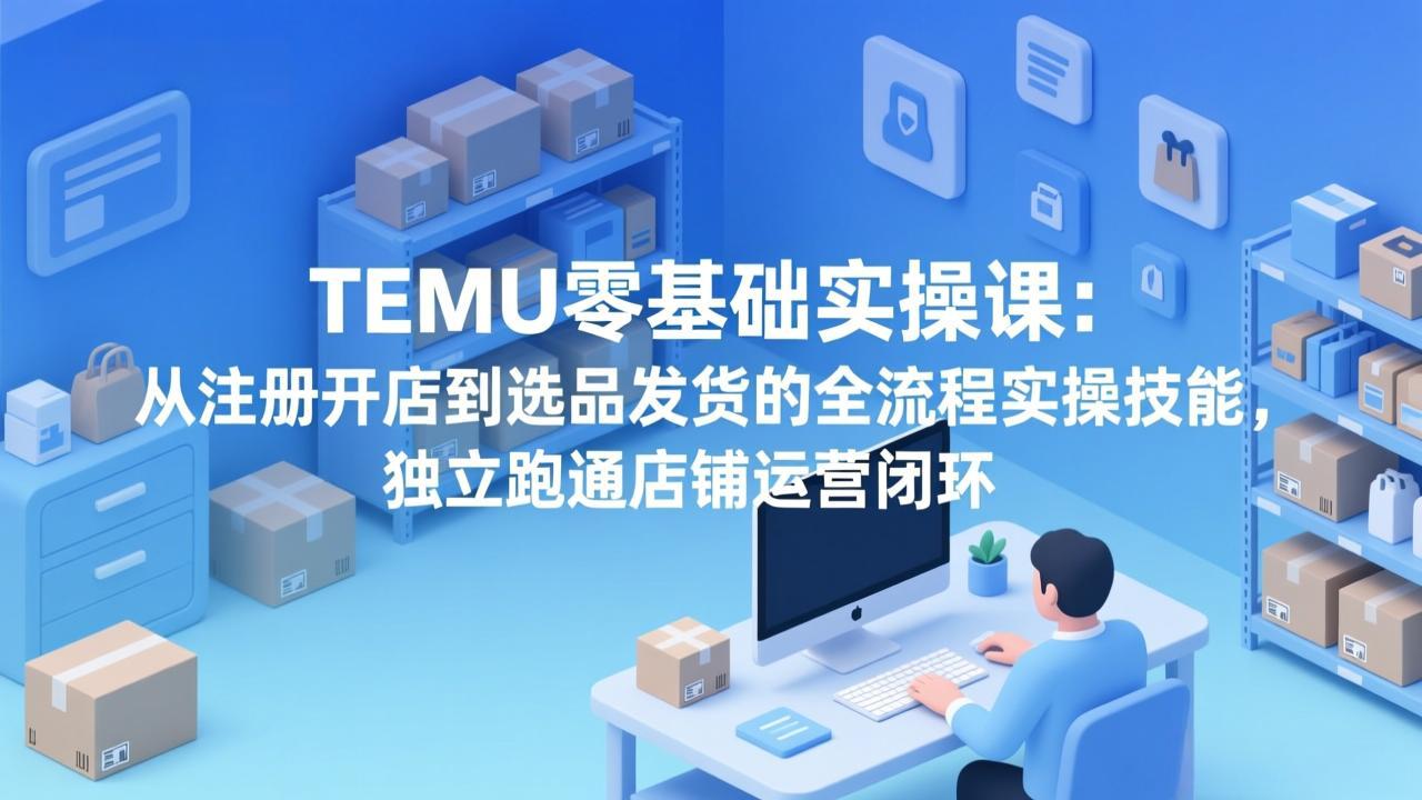 TEMU零基础实操课：从注册开店到选品发货的全流程实操技能，独立跑通店铺运营闭环-米创网