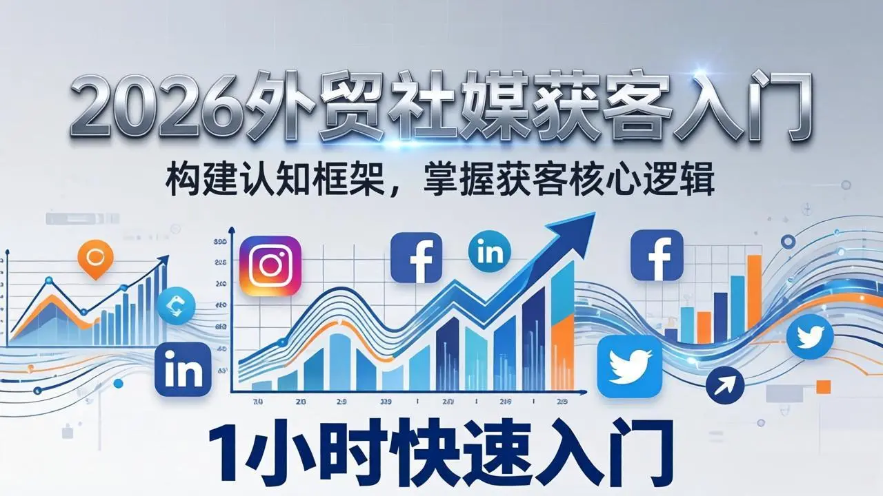 2026 外贸社媒获客入门:1小时搭建认知框架,新手快速开启社媒获客之路-58创客