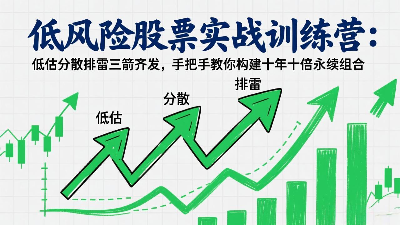 低风险股票实战训练营：低估分散排雷三箭齐发，手把手教你构建十年十倍永续组合-米创网