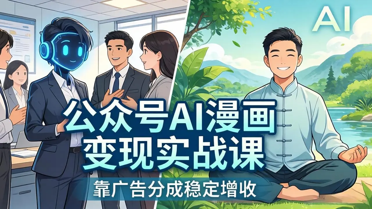 公众号AI漫画变现实战课：星座/职场/养生多赛道+智能体发文，靠广告分成稳定增收-58创客