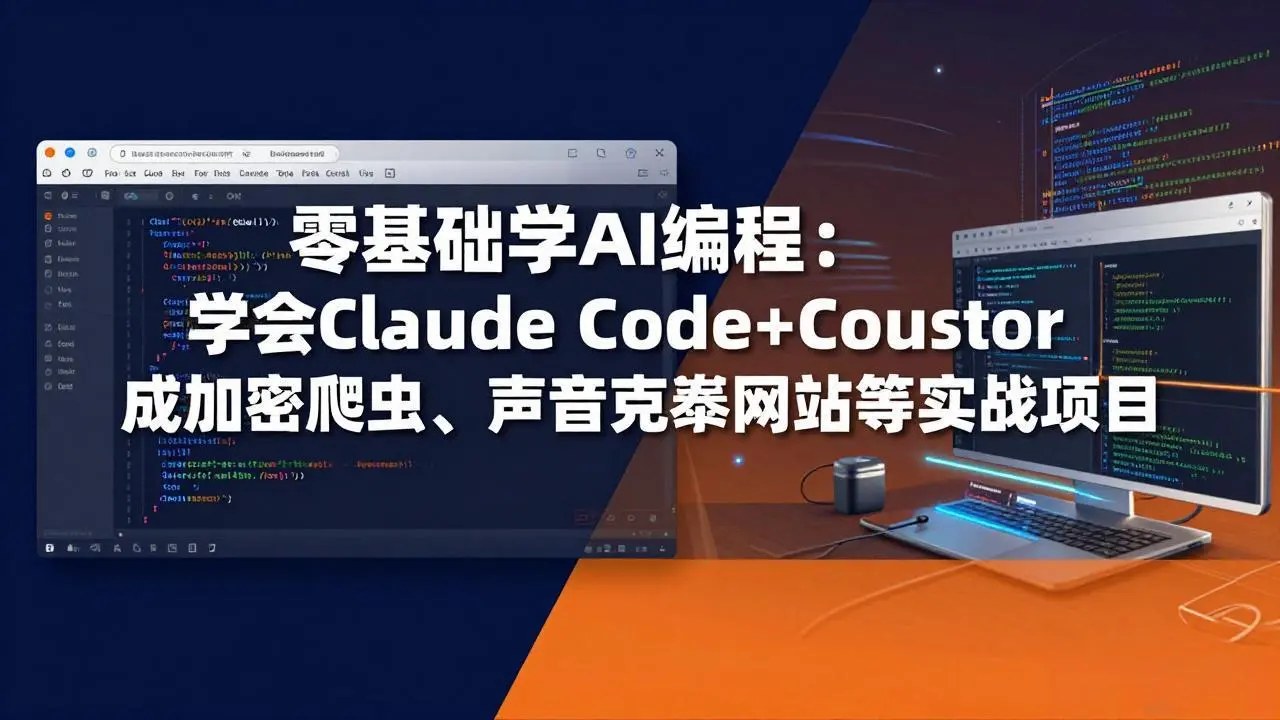 零基础学AI编程:学会Claude Code+Cursor完成加密爬虫、声音克隆网站等实战项目-58创客