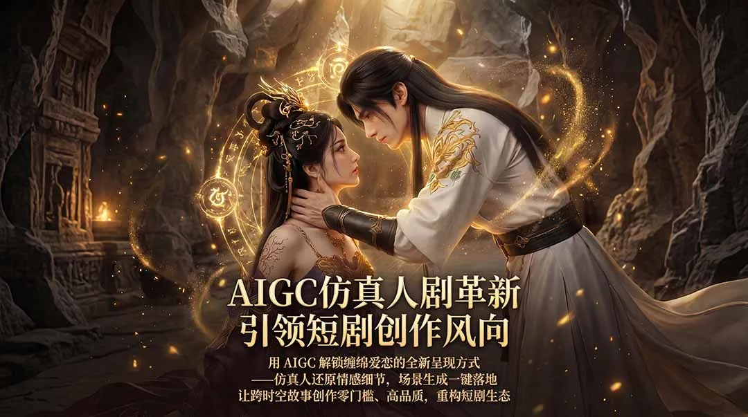 AIGC 仿真人短剧创作革新，解锁仙侠爱恋全新呈现，一键出高质场景，零门槛打造爆款剧集-58创客