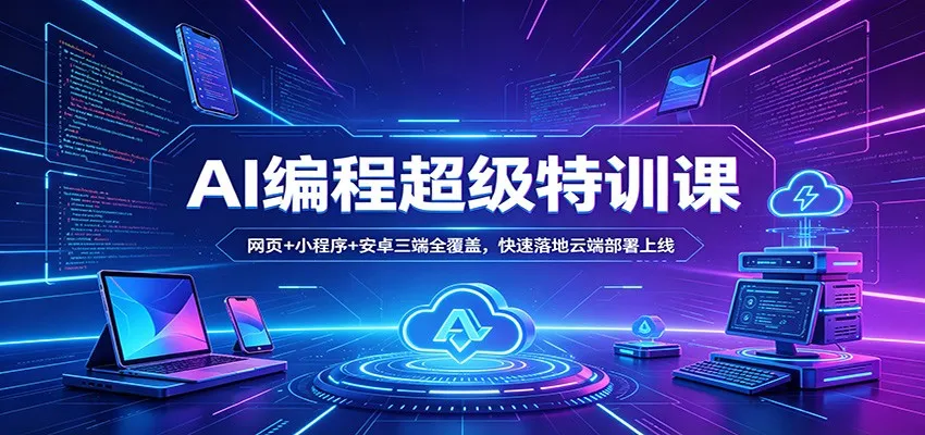 AI编程超级特训课:网页+小程序+安卓三端全覆盖,快速落地云端部署上线-58创客
