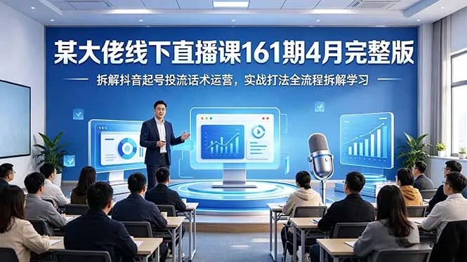 某大佬线下直播课161期4月完整版，拆解抖音起号投流话术运营，实战打法全流程拆解学习-58创客