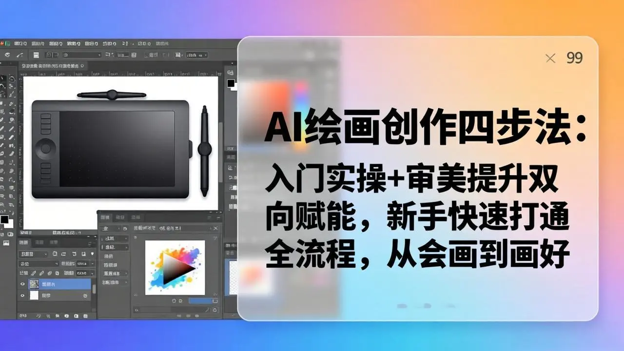 AI绘画创作四步法：入门实操+审美提升双向赋能，新手快速打通全流程，从会画到画好-58创客