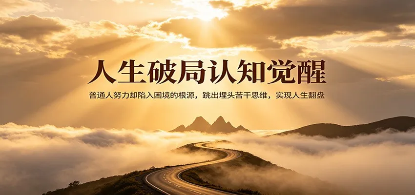 人生破局认知觉醒，普通人努力却陷入困境的根源，跳出埋头苦干思维，实现人生翻盘-58创客