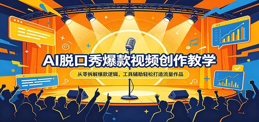 AI脱口秀爆款视频创作教学:从零拆解爆款逻辑,工具辅助轻松打造流量作品-58创客