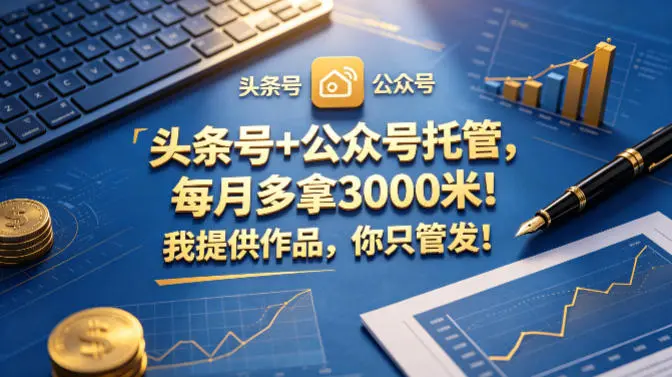 头条号+公众号托管，每月多拿3000米！我提供作品，你只管发！【揭秘】-58创客