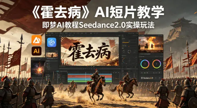 《霍去病》AI短片教学，即梦AI教程Seedance2.0实操玩法-58创客