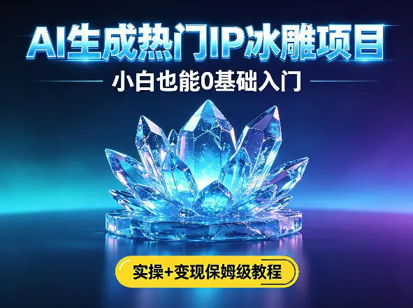 AI生成热门ip冰雕项目，小白也能0基础入门，实操+变现保姆级教程-58创客