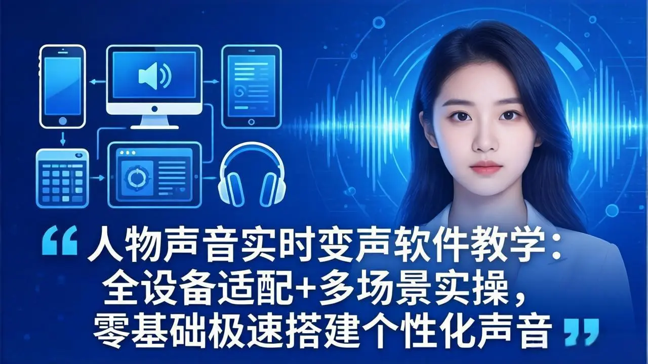 人物声音实时变声软件教学：全设备适配+多场景实操，零基础极速搭建个性化声音-58创客