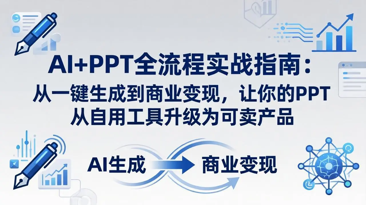 AI+PPT全流程实战指南-更新4月21：从一键生成到商业变现，让你的PPT从自用工具升级为可卖产品-58创客