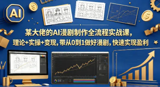 某大佬的AI漫剧制作全流程实战课,理论+实操+变现,带从0到1做好漫剧,快速实现盈利-58创客