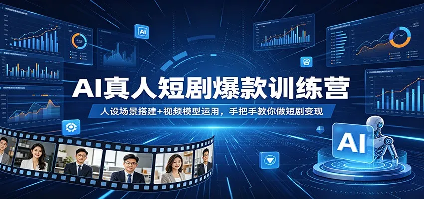 AI真人短剧爆款训练营:人设场景搭建+视频模型运用,手把手教你做短剧变现-58创客