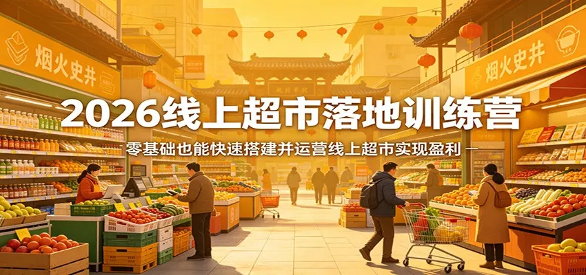 2026线上超市落地训练营，零基础也能快速搭建并运营线上超市实现盈利-58创客