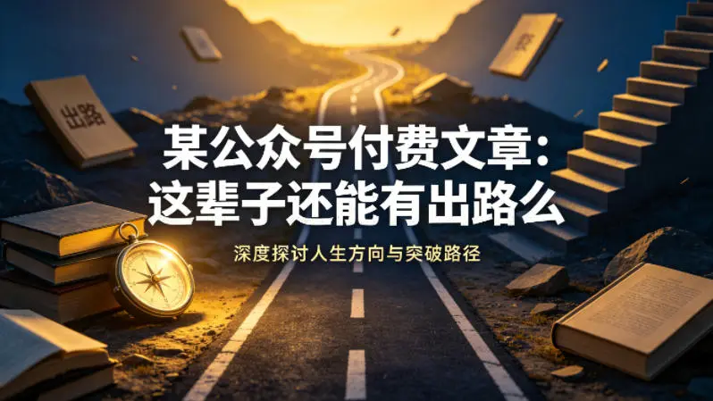 某公众号付费文章:这辈子还能有出路么-58创客
