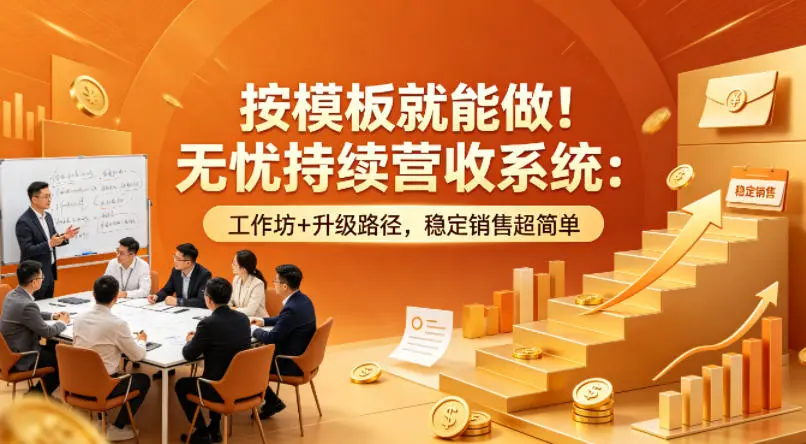 按模板就能做！无忧持续营收系统：工作坊+升级路径，稳定销售超简单【原创双语字幕】-58创客