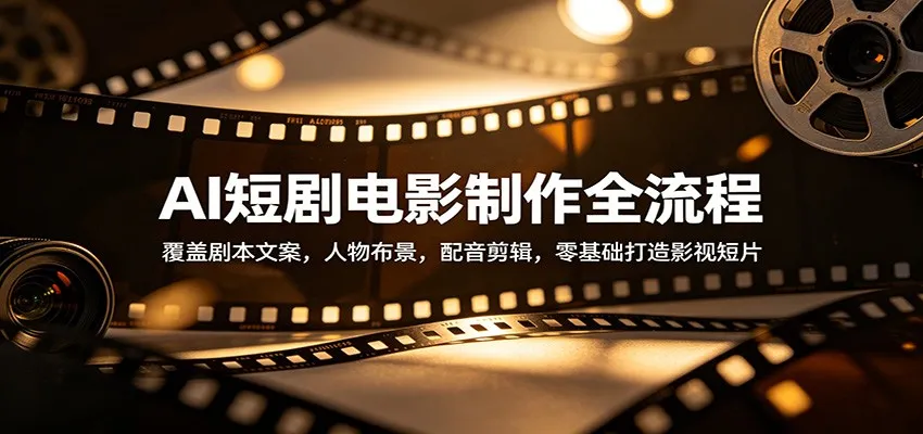 AI短剧电影制作全流程:覆盖剧本文案,人物布景,配音剪辑,零基础打造影视短片-58创客