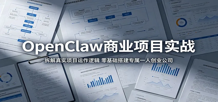OpenClaw商业项目实战：拆解真实项目运作逻辑，零基础搭建专属一人创业公司-58创客