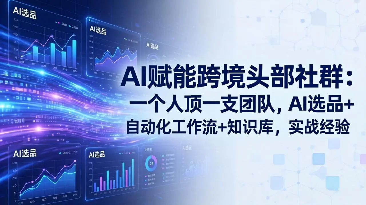 AI赋能跨境头部社群-更新5月：一个人顶一支团队，AI选品+自动化工作流+知识库，实战经验-58创客