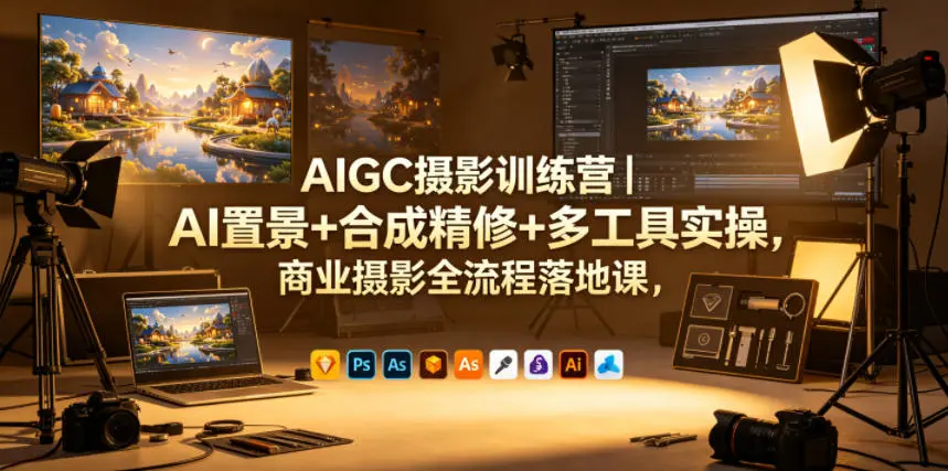 AIGC摄影训练营｜AI置景+合成精修+多工具实操，商业摄影全流程落地课-58创客