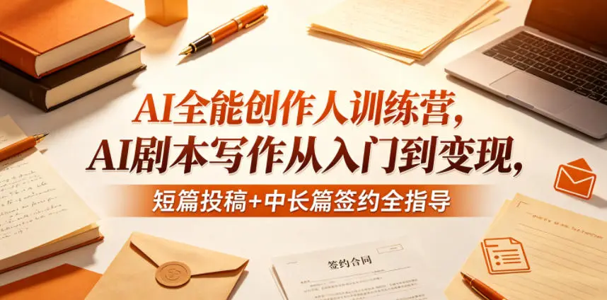 AI全能创作人训练营,AI剧本写作从入门到变现,短篇投稿+中长篇签约全指导-58创客