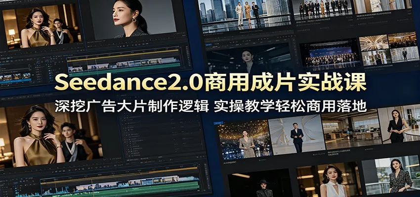 Seedance2.0商用成片实战课：深挖广告大片制作逻辑，实操教学轻松商用落地-58创客