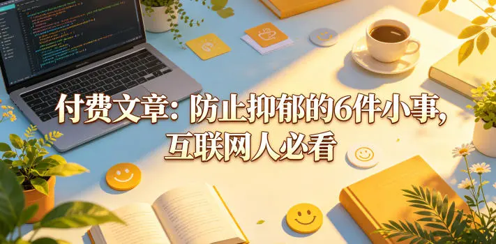 付费文章：防止抑郁的6件小事，互联网人必看！-58创客