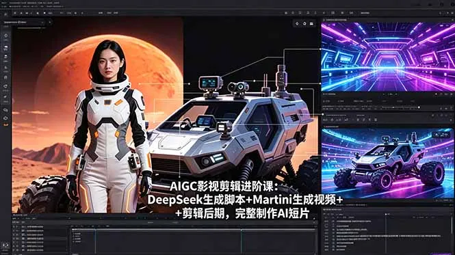 AIGC影视剪辑进阶课：DeepSeek生成脚本+Martini生成视频+剪辑后期，完整制作AI短片-58创客