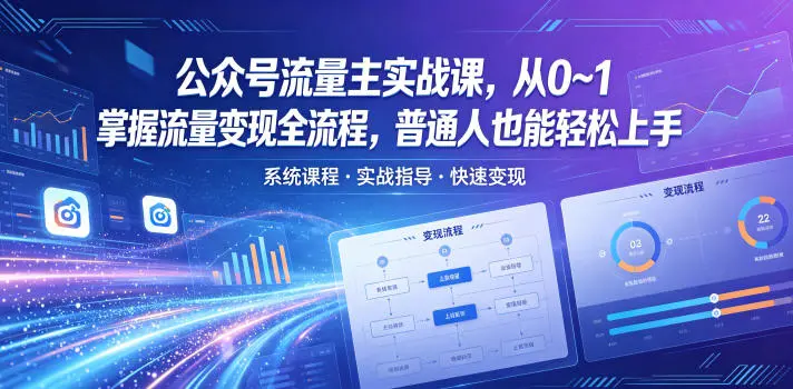 公众号流量主实战课,从0~1掌握流量变现全流程,普通人也能轻松上手-58创客