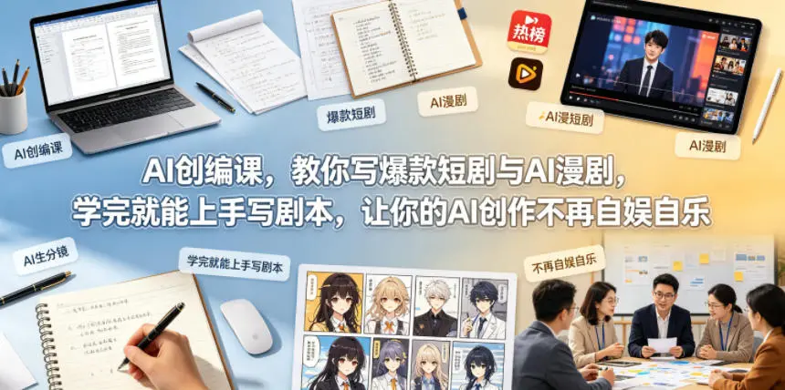 AI创编课,教你写爆款短剧与AI漫剧,学完就能上手写剧本,让你的AI创作不再自娱自乐-58创客