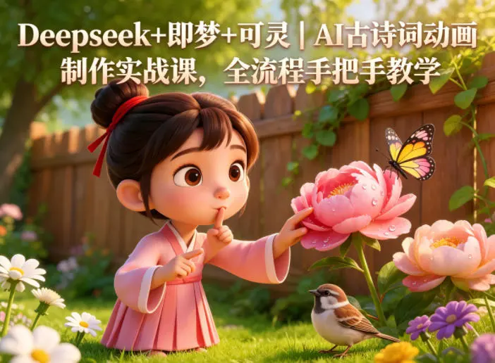 Deepseek+即梦+可灵｜AI古诗词动画制作实战课，全流程手把手教学-58创客