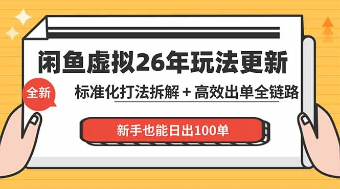 闲鱼虚拟从0到1系统化运营课程：标准化打法拆解 + 高效出单全链路教学，新手也能日出100单-米创网