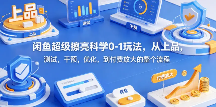 闲鱼超级擦亮科学0-1玩法，从上品，测试，干预，优化，到付费放大的整个流程-58创客