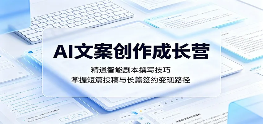 AI文案创作成长营：精通智能剧本撰写技巧，掌握短篇投稿与长篇签约变现路径-58创客