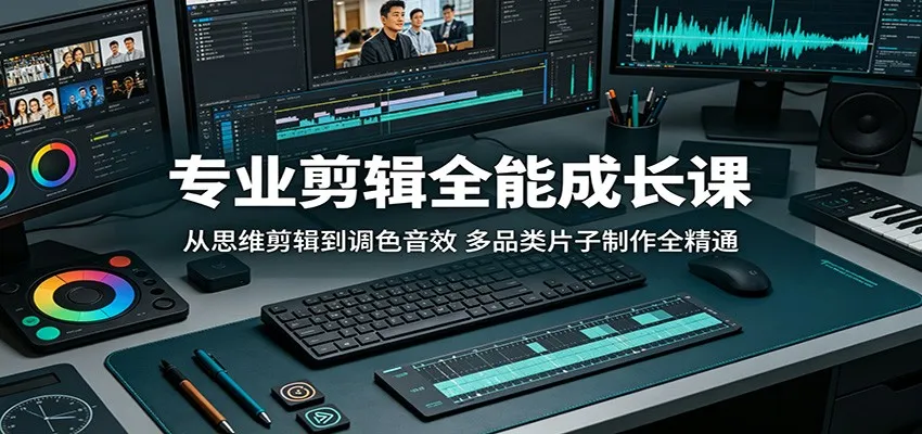 专业剪辑全能成长课：从思维剪辑到调色音效，多品类片子制作全精通-58创客