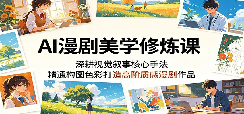 AI漫剧美学修炼课：深耕视觉叙事核心手法，精通构图色彩打造高阶质感漫剧作品-58创客