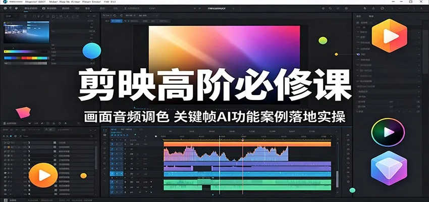 剪映高阶必修课：画面音频调色，关键帧AI功能案例落地实操-58创客