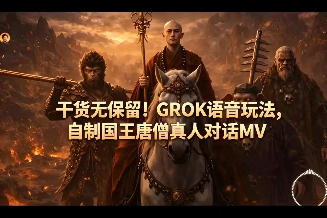 干货无保留！GROK语音玩法，自制国王唐僧真人对话MV-米创网
