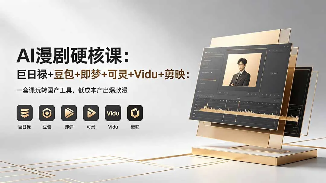 AI漫剧硬核课：巨日禄+豆包+即梦+可灵+Vidu+剪映：一套课玩转国产工具，低成本产出爆款漫剧-米创网