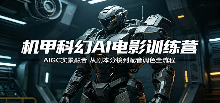 机甲科幻AI电影训练营：AIGC实景融合，从剧本分镜到配音调色全流程-58创客