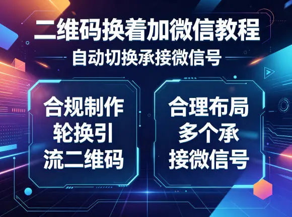 二维码换着加微信教程，自动切换承接微信号，合规制作轮换引流二维码，合理布局多个承接微信号-58创客