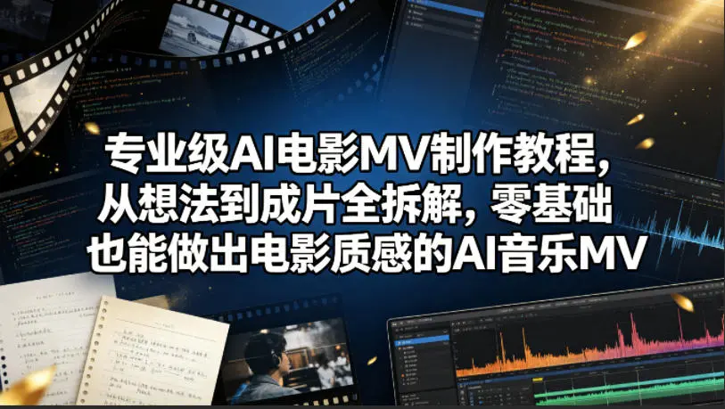 专业级AI电影MV制作教程，从想法到成片全拆解，零基础也能做出电影质感的AI音乐MV-米创网