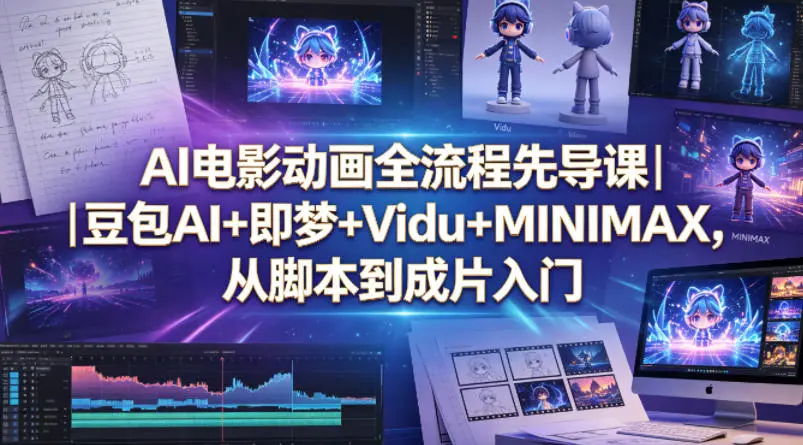 AI电影动画全流程先导课｜豆包AI+即梦+Vidu+MINIMAX，从脚本到成片入门-米创网