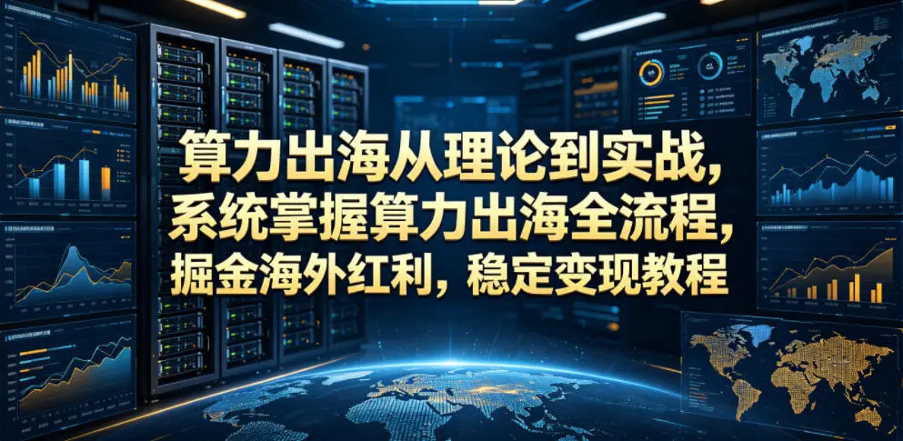 算力出海从理论到实战，系统掌握算力出海全流程，掘金海外红利，稳定变现教程-58创客