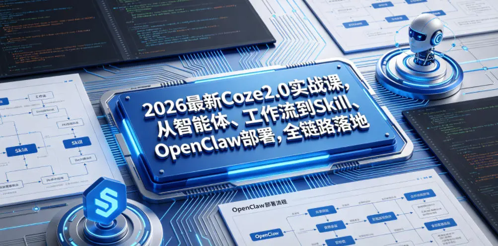 2026最新Coze2.0实战课，从智能体、工作流到Skill、OpenClaw部署，全链路落地-58创客