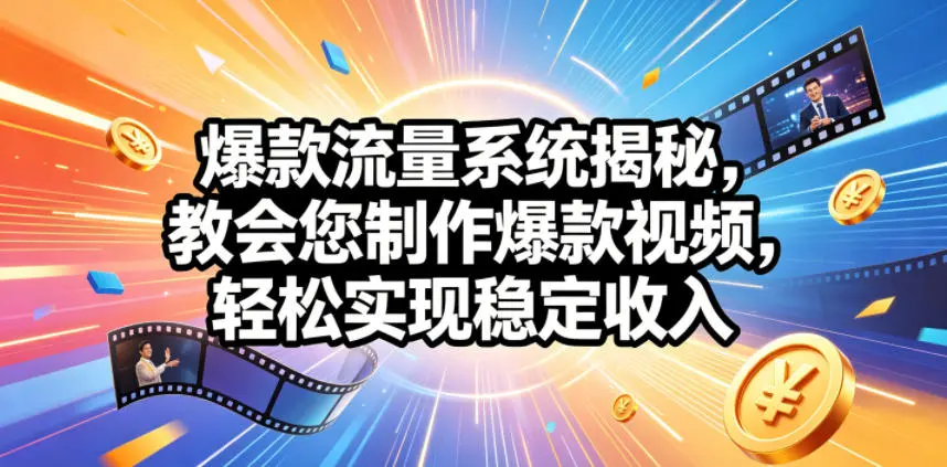 爆款流量系统揭秘,教会您制作爆款视频,轻松实现稳定收入【原创双语字幕】-58创客