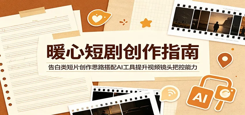 暖心短剧创作指南：告白类短片创作思路搭配AI工具提升视频镜头把控能力-58创客